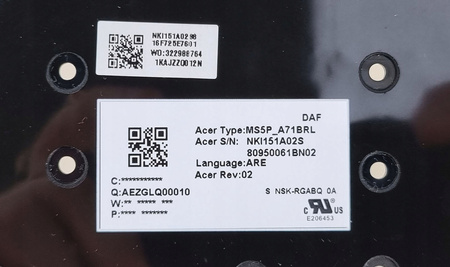 ACER PREDATOR TRITON 700 PT715-51 KEYBOARD ARABIC