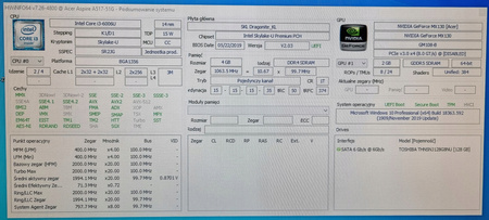 PŁYTA GŁÓWNA ACER ASPIRE A517-51G C5V01 LA-E892P