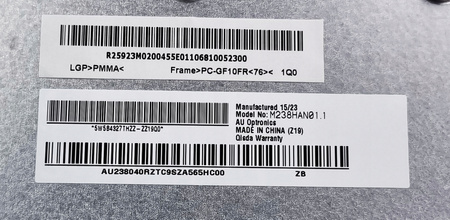 MATRYCA 23,8" BOE M238HAN01.1 M238HVN02.1 1920x1080