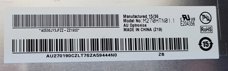 MATRIX 27" AU OPTRONICS M270HTN01.1 1920x1080