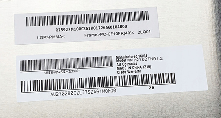 MATRYCA 27 AU OPTRONICS M270DTN01.2 2560×1440