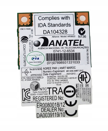 NOWA KARTA WIFI ATHEROS AR5B22 300Mbit BLUETOOTH 4.0