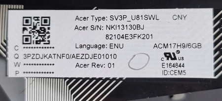 NOWA KLAWIATURA ACER SWIFT 7 SF714-51T ANGIELSKA