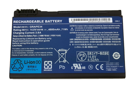 NOWA BATERIA ACER GRAPE34 ACER EXTENSA 5230 5420 5420G 5610G 5620G 5630G 7620