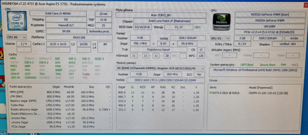 PŁYTA GŁÓWNA ACER ASPIRE E5-573G F5-571G 2511G i3-4005U DA0ZRTMB6D0